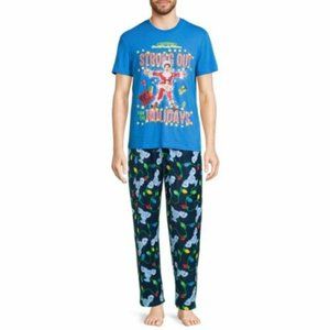 Christmas Vacation Men’s Graphic T-Shirt and Pants Sleepwear Set, 2-Piece